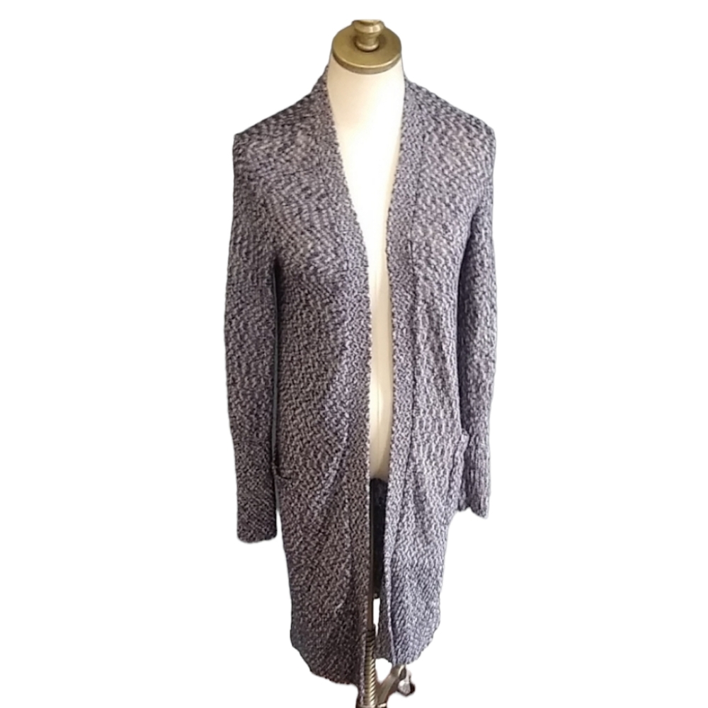 Athleta blue white long cardigan sweater size S